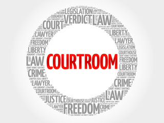 Courtroom word cloud concept