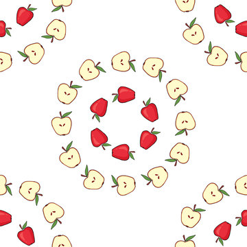 Apple, apple core seamless pattern