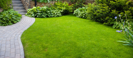 Garden  path with grass