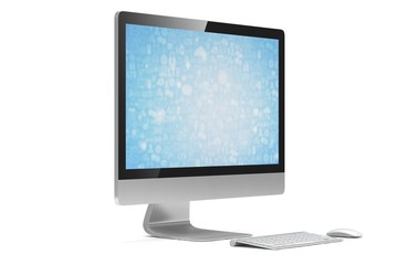 Modern Screen Monitor. 3d rendering.