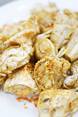 deep fried mantis shrimp with garlic and chili