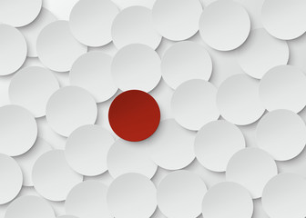 group of white plate mix and one red plate on white background .