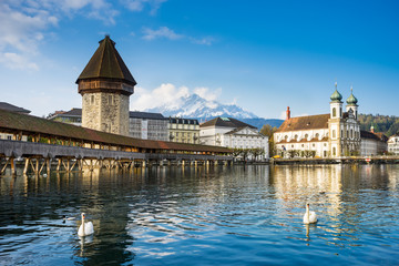 chapel bridge, kapellbruck in  lucerne, switzerland