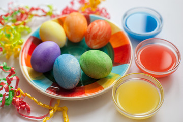 Easter eggs on a white background