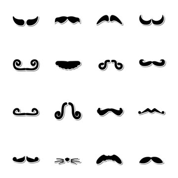Mustaches icons set
