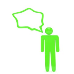 3d man with talk bubbles isolated over a white background. 3d rendering.