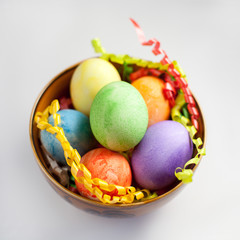 Easter eggs on a white background