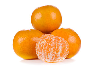 Tangerine isolated on the white background .