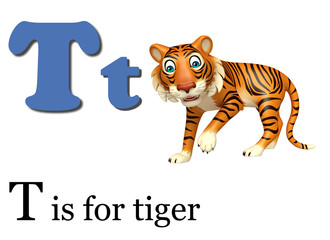 Fototapeta na wymiar Tiger with alphabet