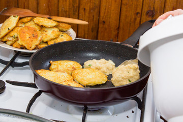 bake homemade potato pancakes