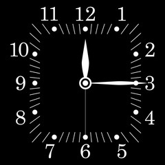 Clock. Square dial