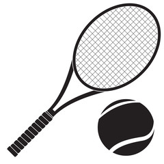 Tennis racket with ball - 108524533