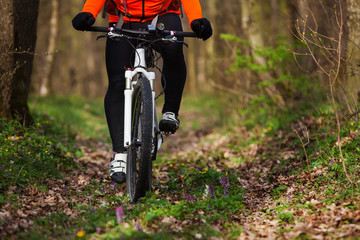 Man cyclist riding the bicycle