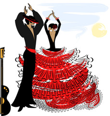 Obrazy na Plexi  obraz abstrakcyjnej pary flamenco
