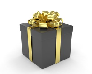 Obraz premium gift box with bows isolated on white. 3d rendering.