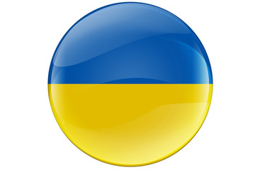 Ukraine  Button Flag