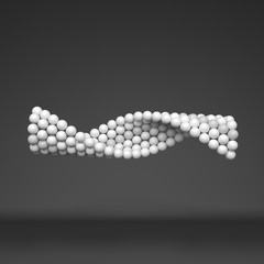 Spiral. 3d Vector Template. Abstract Illustration. 3d Abstract Spheres Composition. Futuristic Technology Style. Idea Concept. Vector illustration for Science, Technology, Web Design, Network.