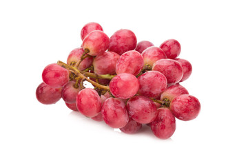 Bunch of red grapes Isolated on white background