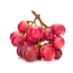 Bunch of red grapes Isolated on white background