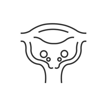 Line icon Cervical Cancer. Carcinoma icon