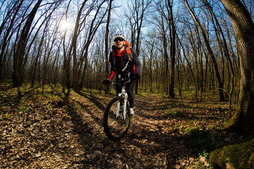 Fototapeta premium Man cyclist riding the bicycle