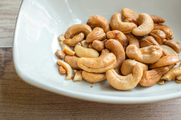 cashew nuts in the plate
