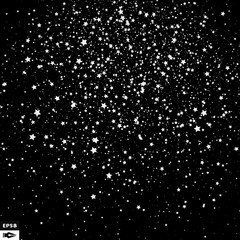 Background with Stars. Black and White Pattern. Design Template. Abstract Vector Illustration.