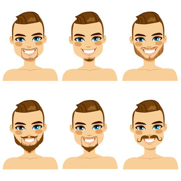 Attractive light brown haired man with different beard styles