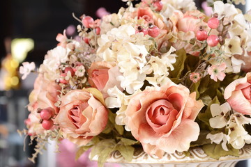Vintage plastic flowers.
