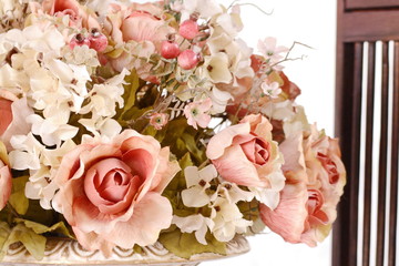 Vintage plastic flowers.
