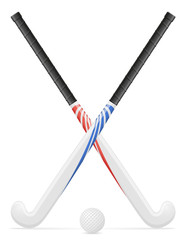 Naklejka premium field hockey sport equipment vector illustration