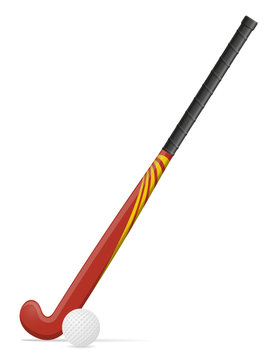field hockey stick and ball vector illustration