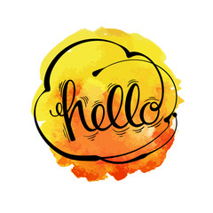  Hand drawn vector lettering on watercolor background