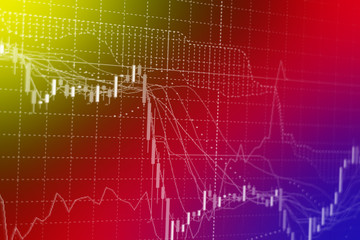 Stock exchange chart graph. Finance business background. Abstract stock market diagram candle bars trade.