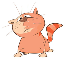Illustration of a Cute Cat. Cartoon Character