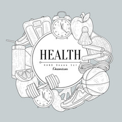 Healthy Lifestyle Vintage Sketch