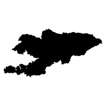 Kyrgyzstan black map on white background vector