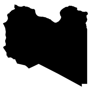 Libya black map on white background vector