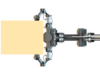 hydraulischer Greifarm mit Objekt 