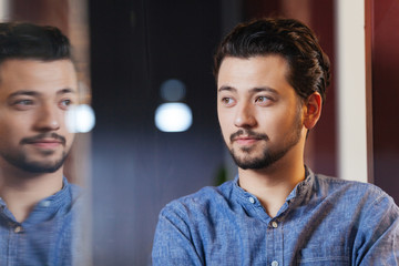 Handsome man looking away