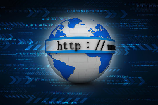 3d illustration Network community concept . globe with http sign