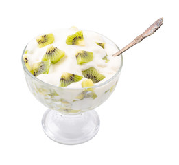 Ice cream from a kiwi on a