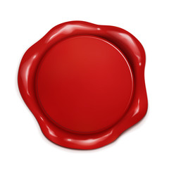 blank 3d red wax seal