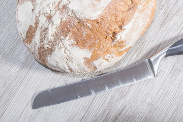 bread on wood background