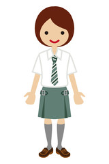 Fototapeta premium Japanese Female High school student - Tie - 女子高生 ネクタイ