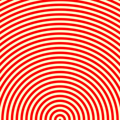 Striped red white pattern. Abstract repeat round waves texture background.