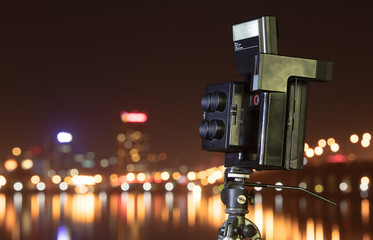 Obraz premium Digital camera the night view of city.