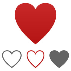 Heart icon vector set