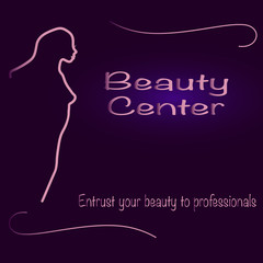 vector girl silhouette, for beauty and spa salon