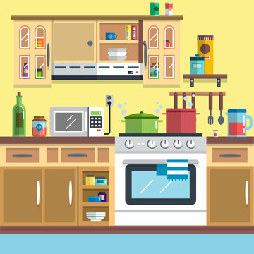 Kitchen interior vector for your ideas